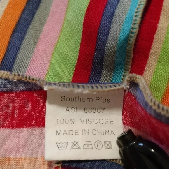 Southern Plus Multiple Colored Striped Wrap Swimsuit Cover Up Multifunctional - Picture 5 of 6